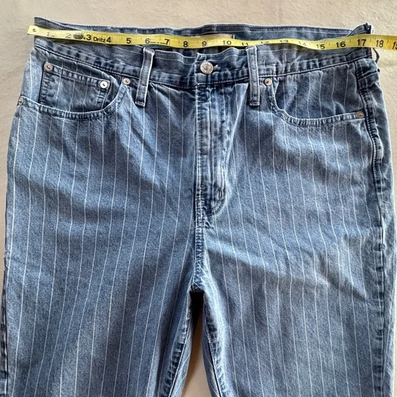 Madewell The Perfect Vintage Crop Jean High-Rise Pinstripe Edition L3915 (32) - Picture 6 of 16